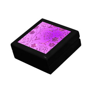 Purple Pink Glitter Sparkly Flotal Gift BoxFlowers Box