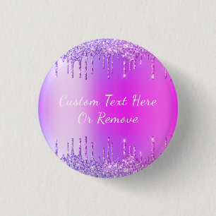 Purple Pink Gold Glitter Sparkle Drips - Your Text Button