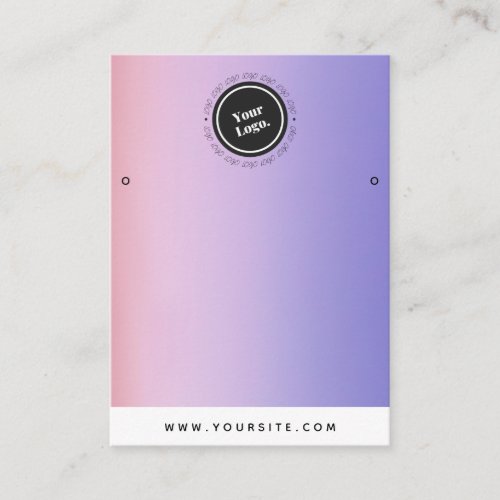 Purple Pink Gradient Add Your Logo Earring Display Business Card