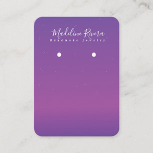 Purple Pink Gradient Handmade Earring Display Card