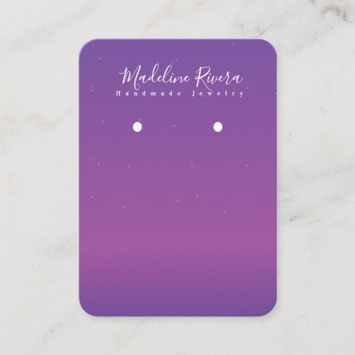 Purple Pink Gradient Handmade Earring Display Card