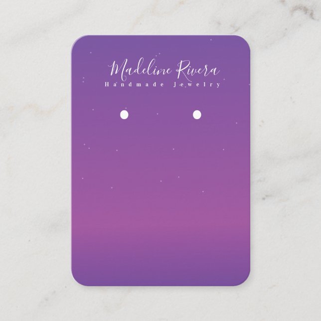 Purple Pink Gradient Handmade Earring Display Card (Front)