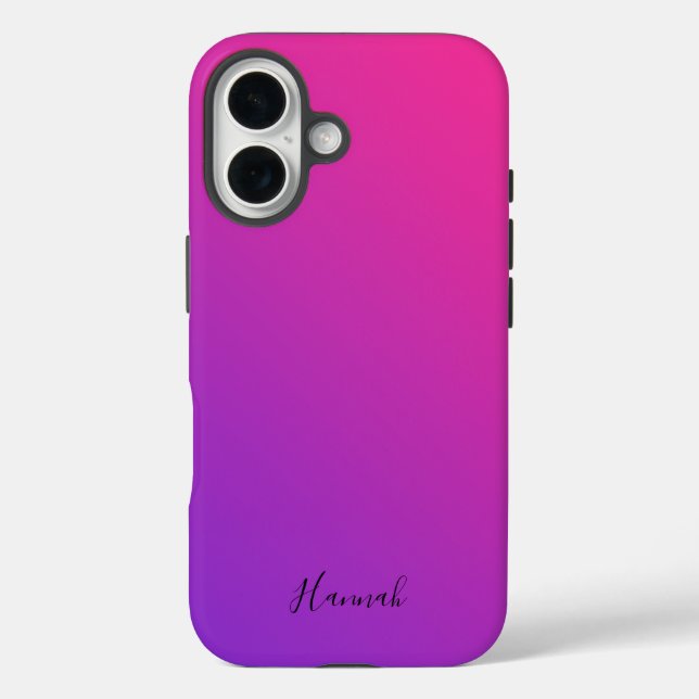 Purple Pink Gradient Personalized Case-Mate iPhone Case (Back)