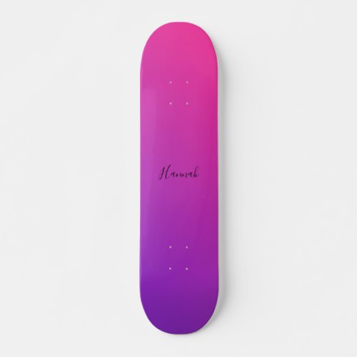 Purple Pink Gradient Personalized Skateboard