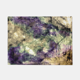 Purple pink green black colourful abstract grunge doormat