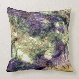 Purple pink green black colourful abstract grunge throw pillow