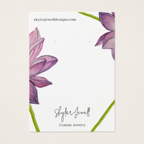 Purple Pink Green Floral Earring Display Card