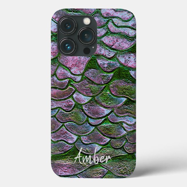 Purple Pink Green Metallic Pattern Personalized Case-Mate iPhone Case (Back)