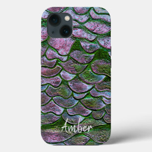 Purple Pink Green Metallic Pattern Personalized iPhone 13 Case