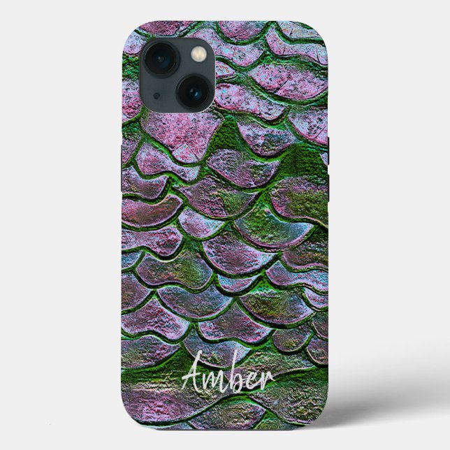 Purple Pink Green Metallic Pattern Personalized Case-Mate iPhone Case (Back)