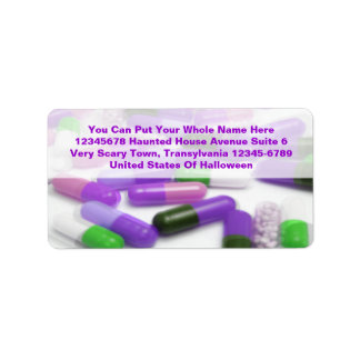 Purple Pink Green Pills Medical Drugs Label