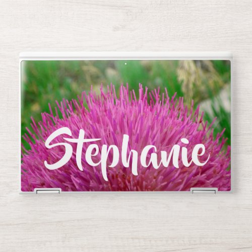 Purple Pink Half Flower Floral Trendy Boho Chic HP Laptop Skin