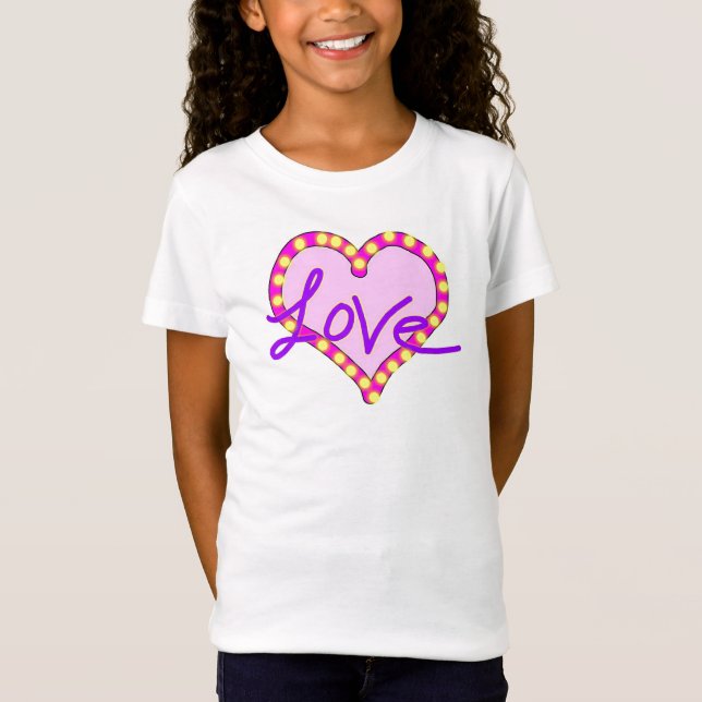 Purple pink heart love Shirts (Front)