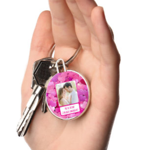 Purple Pink Hearts I Text Back Immediately Keychain