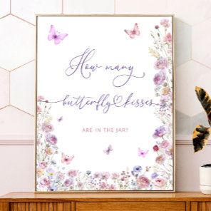 Purple Pink How Many Butterfly Kisses Game Poster