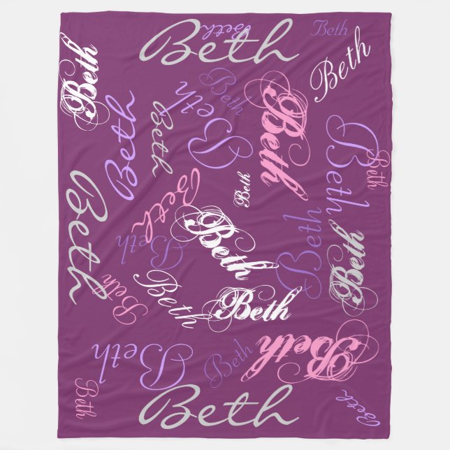 Purple, Pink, Lavender, Blanket Name Collage (Front)
