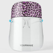 Purple Pink Leopard Print Personalize Face Shield (Front)