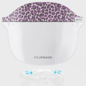 Purple Pink Leopard Print Personalize Face Shield (Front w/Glasses)