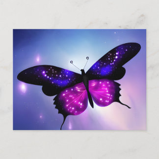 Purple & Pink Lights Butterfly Postcard