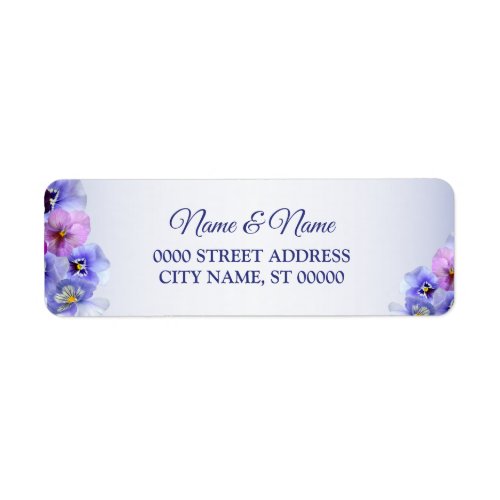 Purple Pink Lilac Floral Wedding Return Address Label