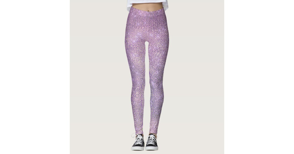 Purple Pink Lilac Grill Sparkly Sequin Diamond Leggings