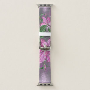 Purple Pink Lily Flowers Apple Watch Band