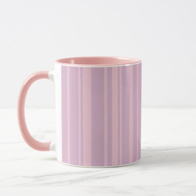 Purple & Pink Line Pattern Mug (Left)