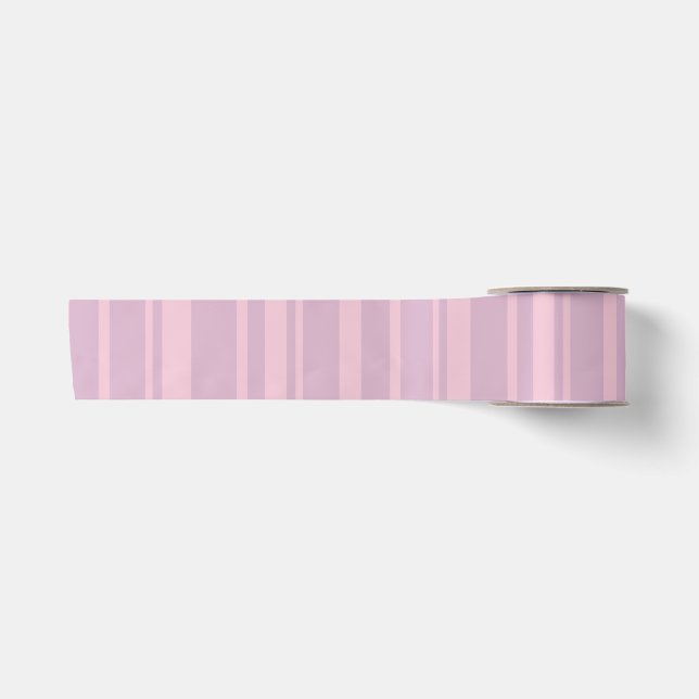Purple & Pink Line Pattern Satin Ribbon (Front)