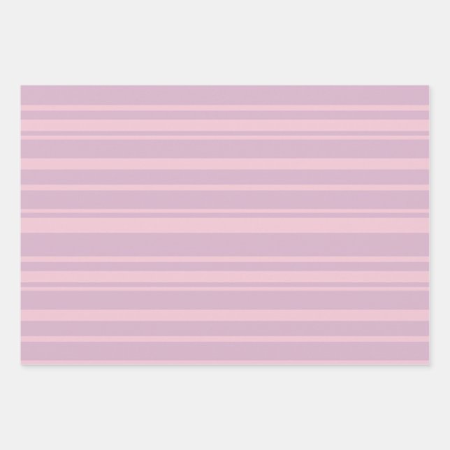 Purple & Pink Line Pattern Wrapping Paper Sheets (Front)