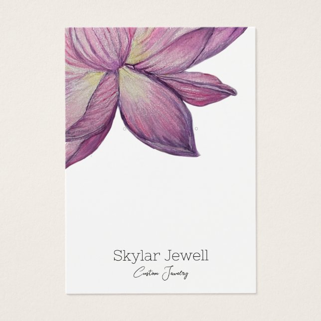 Purple Pink Lotus Earring Display Card (Front)
