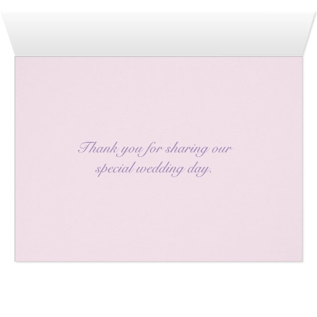 Purple & Pink Love Birds Wedding Thank You Card