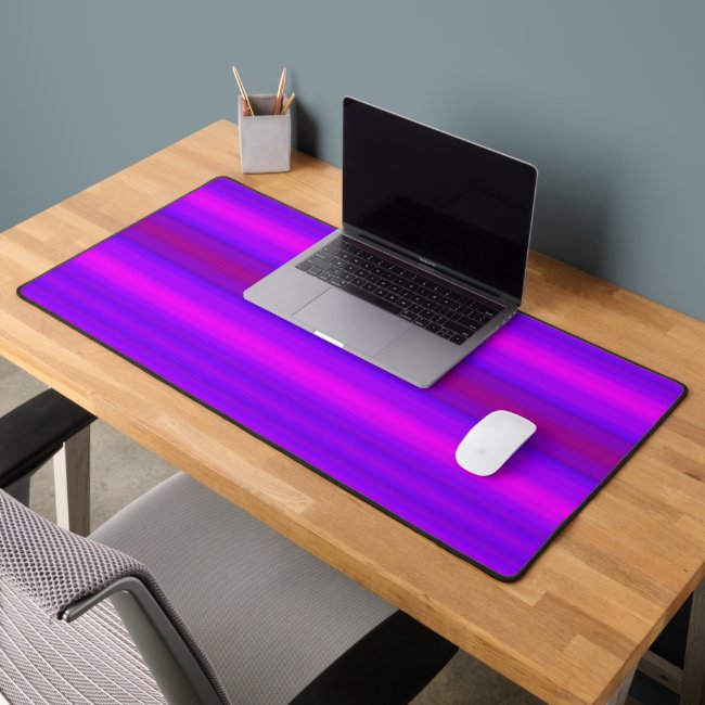 Purple Pink Magenta Stripes Desk Mat