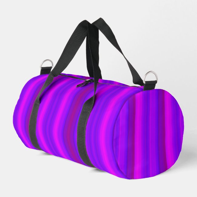 Purple Pink Magenta Stripes Pattern Duffel Bag