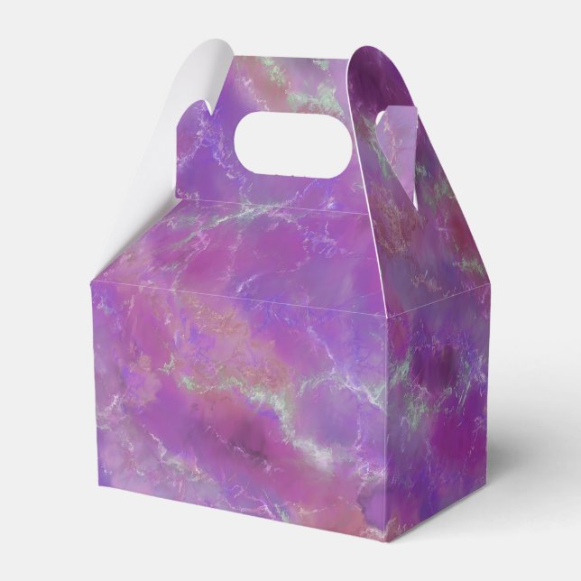 Purple Pink Marble Pattern  Favor Boxes (Front Side)