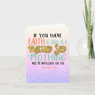 Purple Pink Matthew 17:20 Mustard Seed Card
