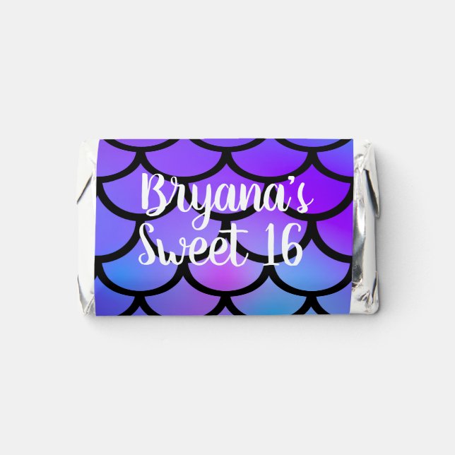 Purple Pink Mermaid Scales Beach Birthday Party   Hershey's Miniatures (Front)