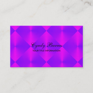 Purple Pink Metallic Look Diamond Tiles Business Card