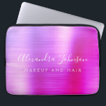 Purple Pink Metallic Monogram Business Laptop Sleeve<br><div class="desc">Modern Purple and Pink Ombre Girly Make Up and Hair Beauty Salon Faux Metallic Stainless Elegant Monogram Promotional Laptop Bag or Sleeve Promotional (promo) advertisement Case. This classy professional business computer case can be customized to include your monogrammed script signature name and job title profession or position.</div>