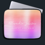 Purple Pink Metallic Monogram Business Laptop Sleeve<br><div class="desc">Modern Gold Purple and Pink Rainbow Pastel Ombre Girly Make Up and Hair Beauty Salon Faux Metallic Stainless Elegant Monogram Promotional Laptop Bag or Sleeve Promotional (promo) advertisement Case. This classy professional business computer case can be customized to include your monogrammed script signature name and job title profession or position....</div>