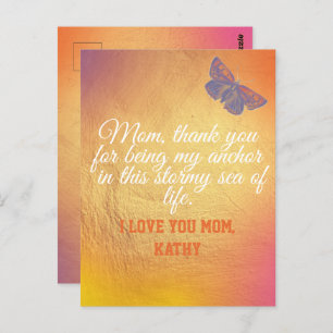 Purple Pink Minimalist Simple Modern Mothers Day Postcard