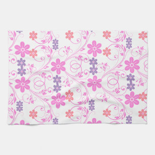 Purple & Pink Modern Floral Towel
