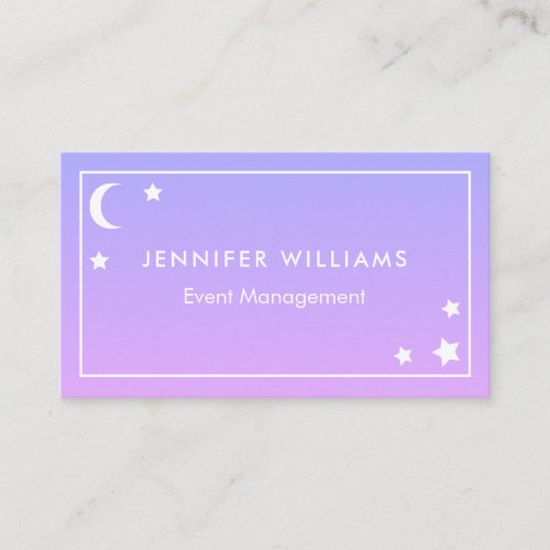 Purple Pink Moon  Stars Business Cards