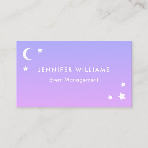 Purple Pink Moon  Stars Business Cards