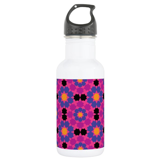 Purple Pink Mosaic Water Bottle (Front)