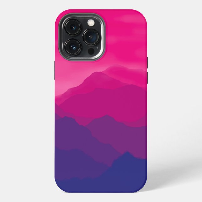 Purple Pink Mountain Gradient Iphone Case (Back)