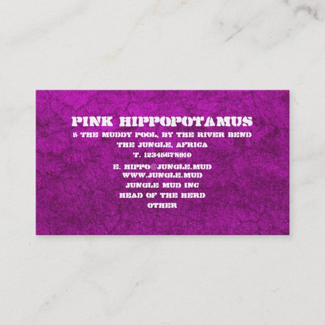 Purple Pink Mud - Customized Business Card (Front)