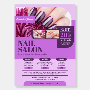 Purple Pink Nail Salon, Beauty Salon Foam Board