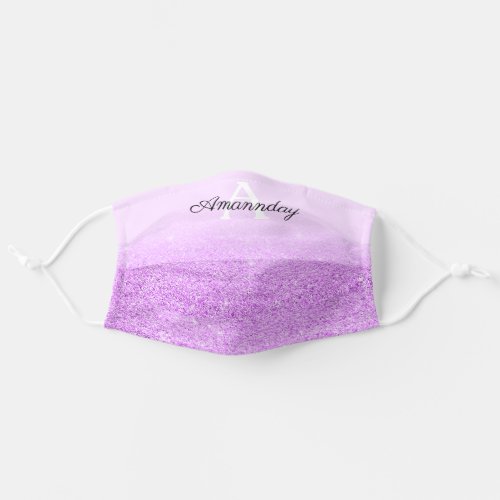 Purple Pink Name  GLITTER  OMBR Pastels Adult Cloth Face Mask