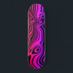 Purple Pink Neon Color Skateboard<br><div class="desc">Abstract Warped Striped Waves Purple Pink Neon Skateboards - or Choose / add your background color ! MIGNED Design</div>