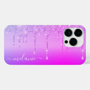 Purple Pink Neon Colors Personalized Your Name iPhone 14 Pro Max Case